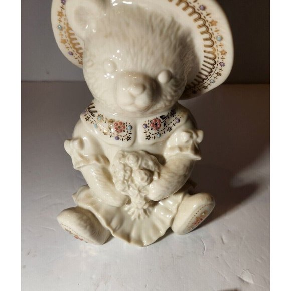 Lenox Girl Teddy Bear Artisan Event China Jewel with Bonnet EXTREMELY RARE 1990s - Picture 2 of 7